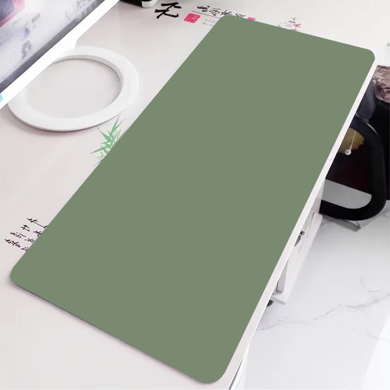 Desk Pad Leather Large - Solid green gaming mousepad large simple