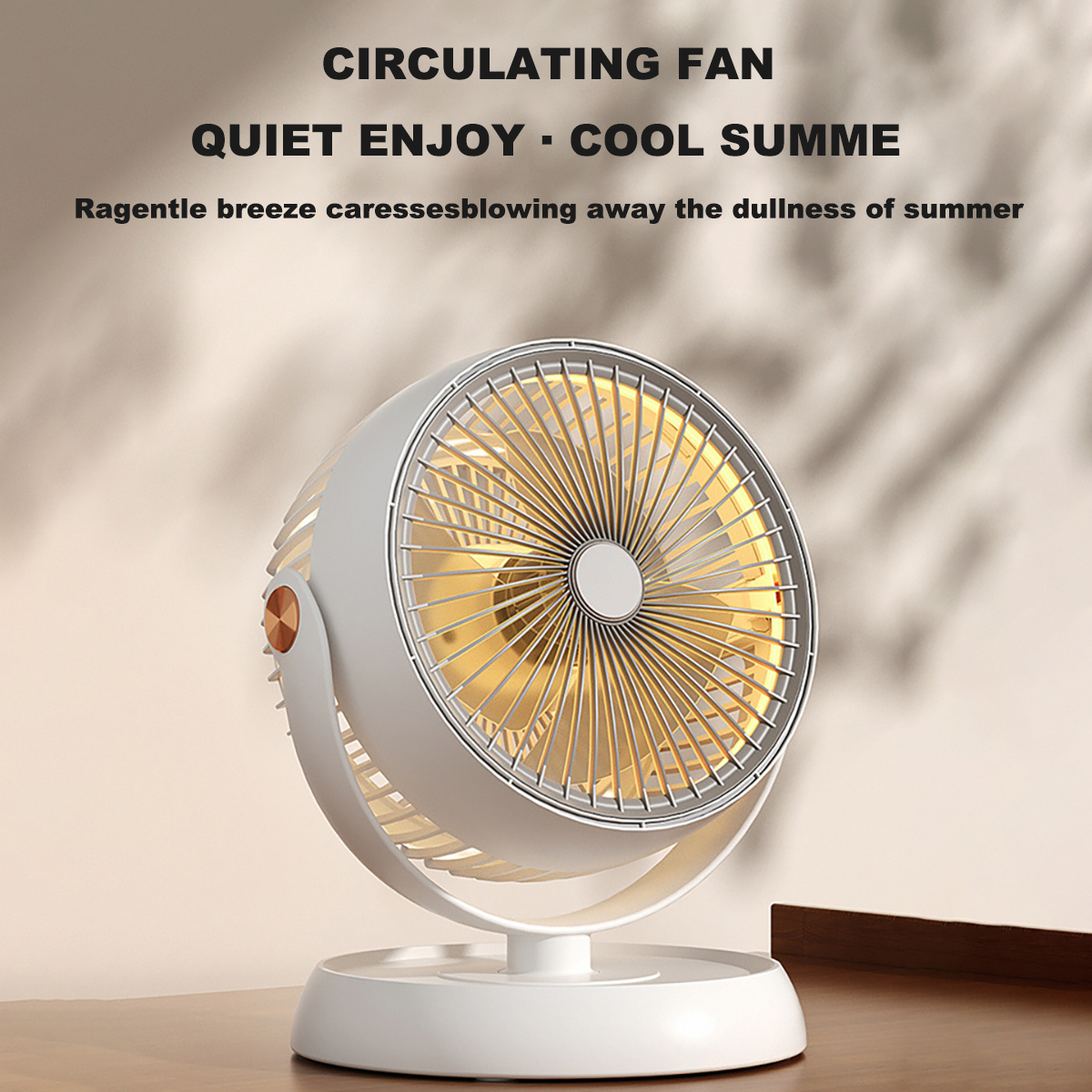 Desk Setup Gear - Night Light Air Circulation Electric Fan