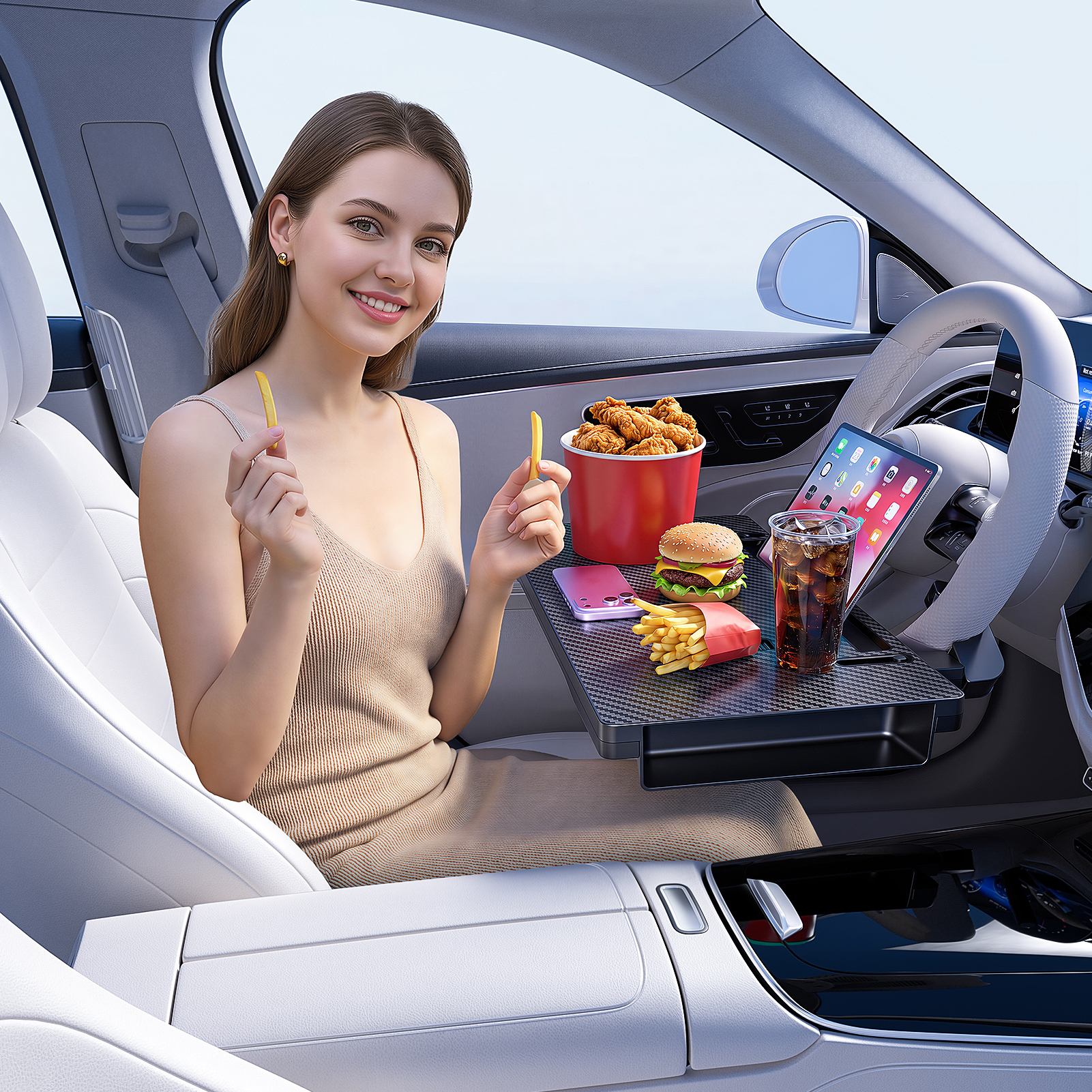 Desk Setup Notebook - High-Grade Universal Car Steering Wheel Table