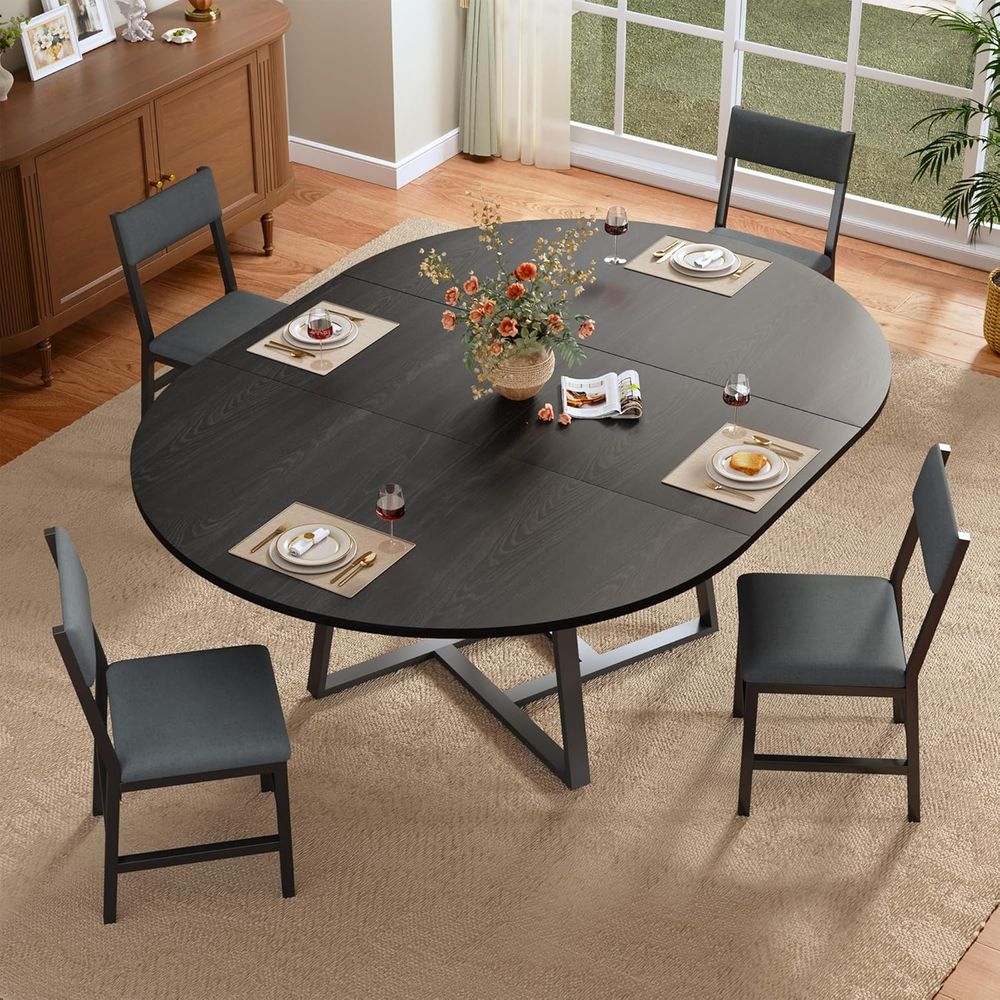 60 Round to Oval Expandable Di - Desk Setup Black recensie en prijs
