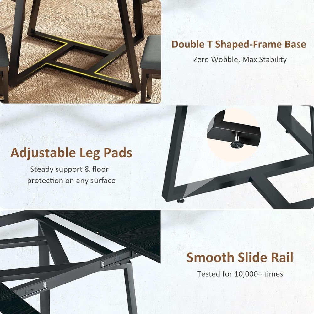 60 Round to Oval Expandable Di - Desk Setup Black recensie en prijs