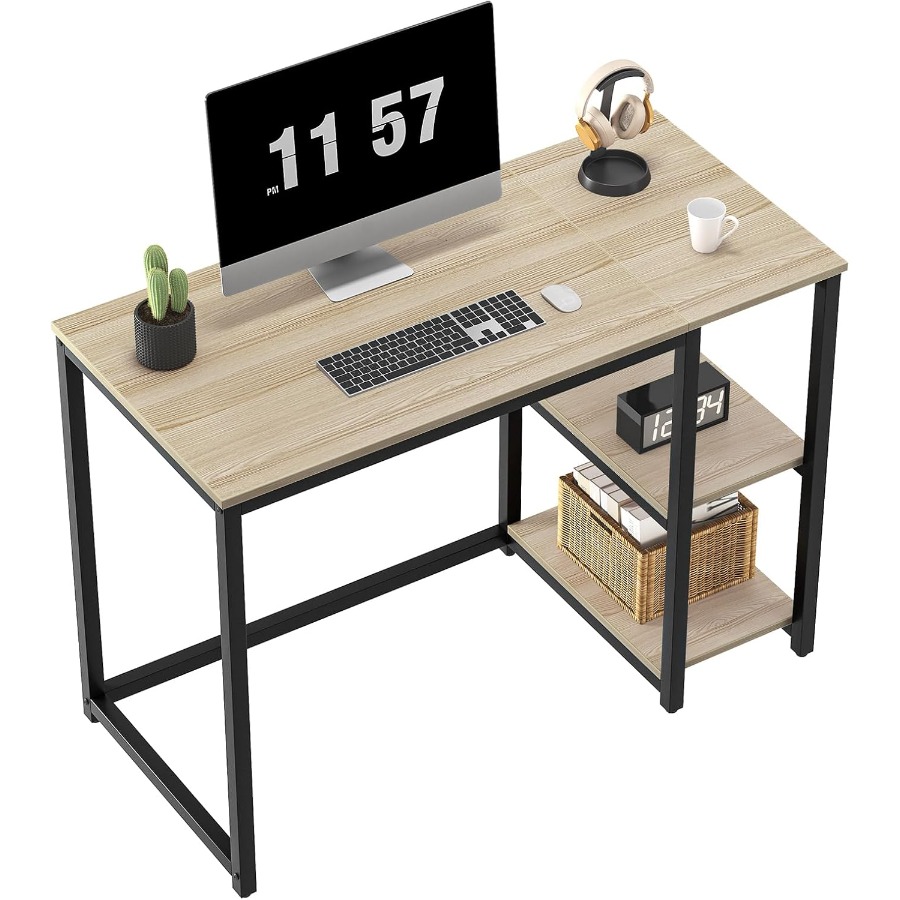 40'' Oak Computer Desk with Sh - Desk Setup Oak recensie en prijs