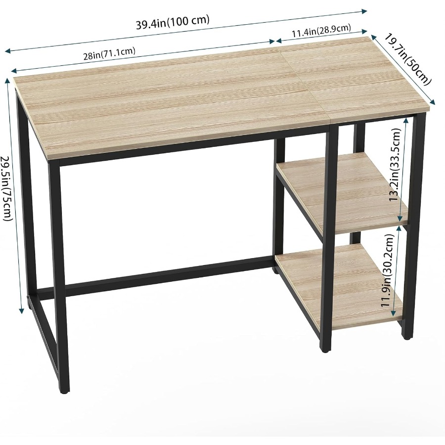 40'' Oak Computer Desk with Sh - Desk Setup Oak recensie en prijs