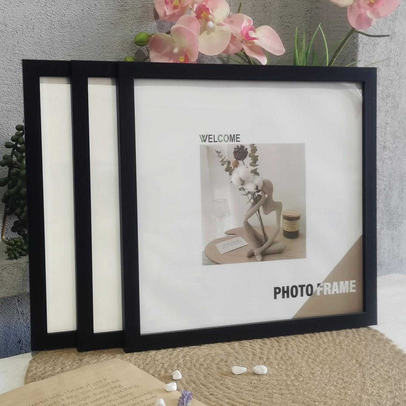 3Pcs Wood Square Photo Frames  - Desk Setup Photo recensie en prijs