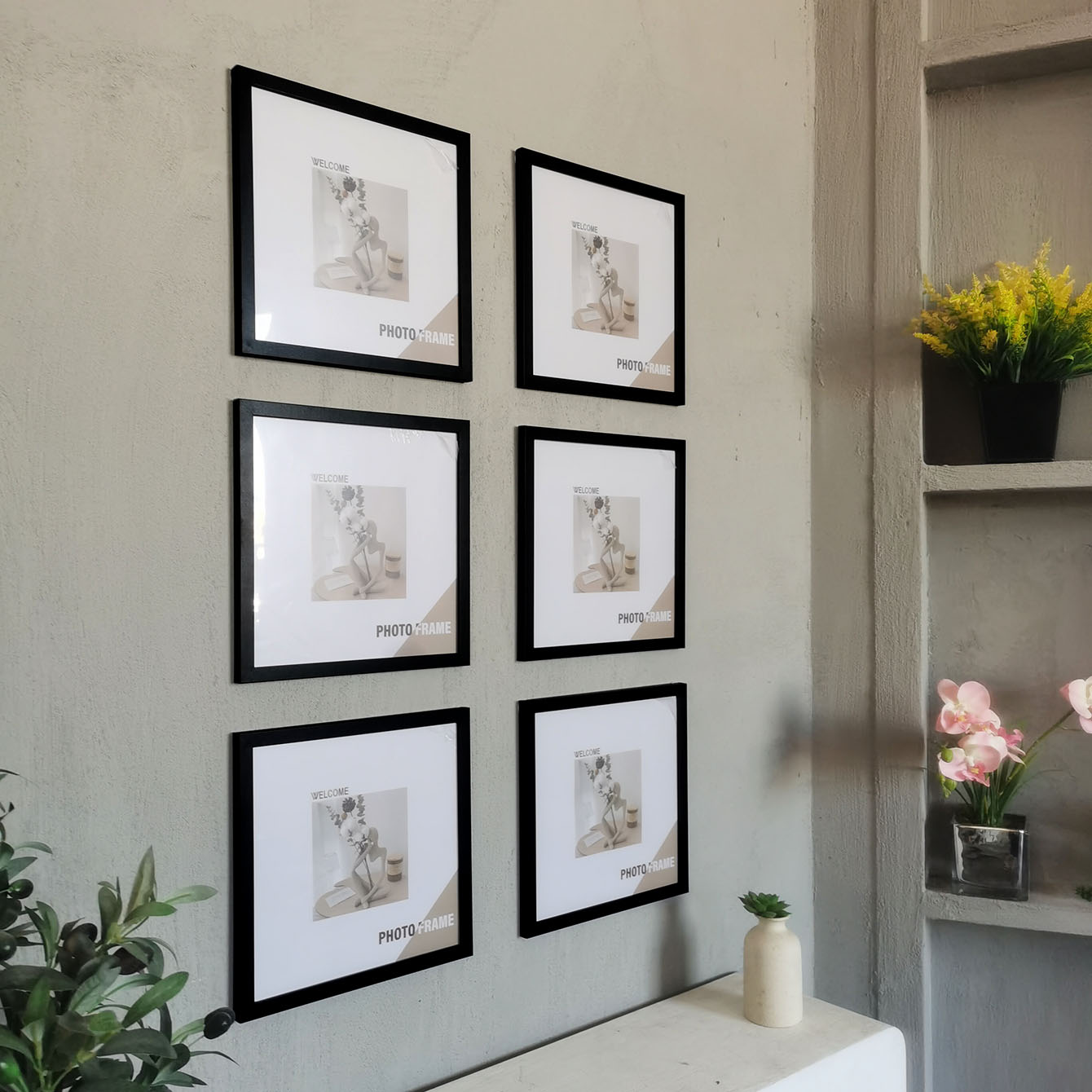 3Pcs Wood Square Photo Frames  - Desk Setup Photo recensie en prijs