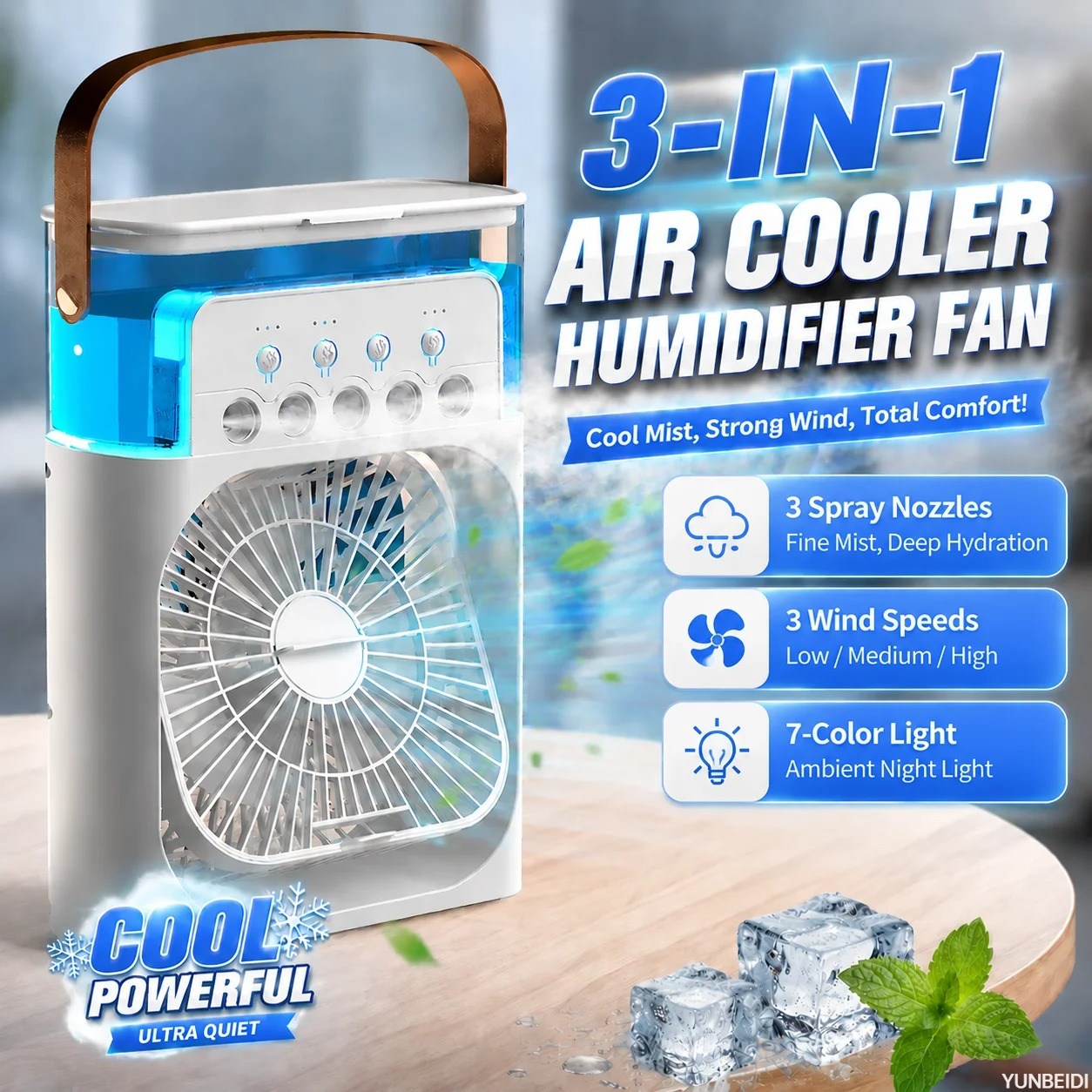 Three-in-one Fan Air Condition - Desk Setup Gear recensie en prijs