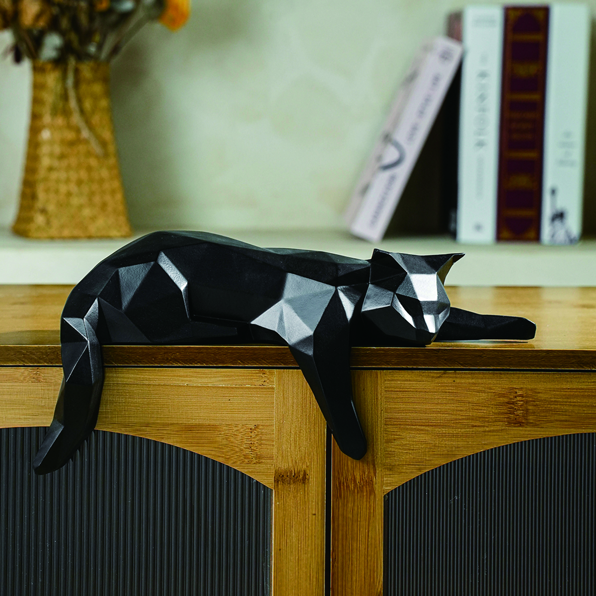 White Black Cat Statue - Geome - Desk Setup Black recensie en prijs