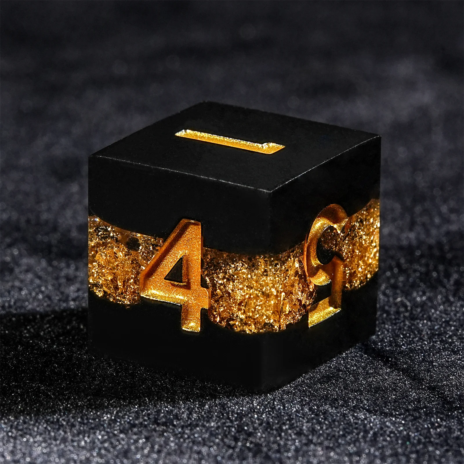 7pcs DND Dice Resin Black Gold - Desk Setup Black recensie en prijs