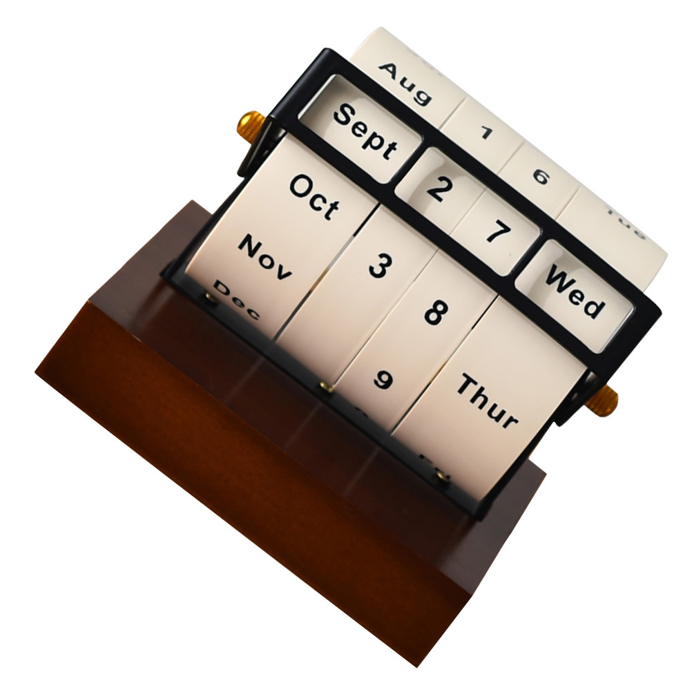 Rotary Perpetual Calendar Wood - Desk Setup Vintage recensie en prijs