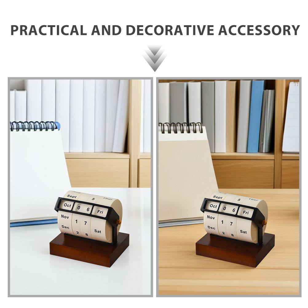 Rotary Perpetual Calendar Wood - Desk Setup Vintage recensie en prijs