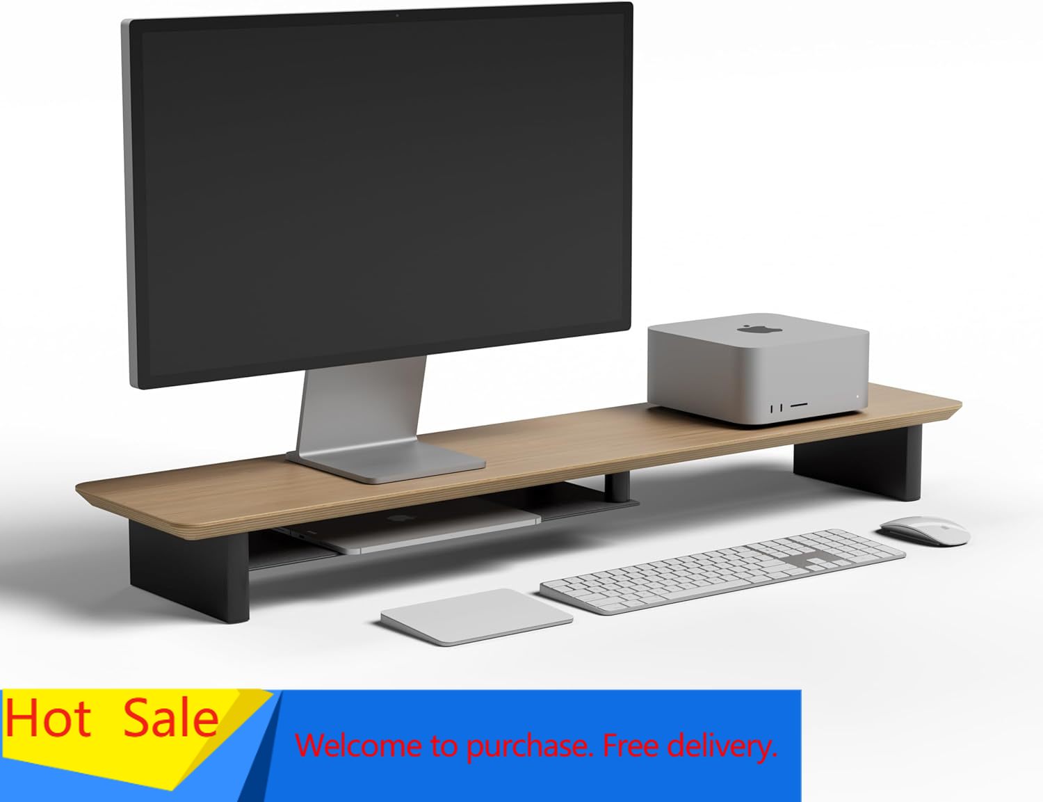 White Oak Dual‑Tier Ergonomic  - Desk Setup Oak recensie en prijs
