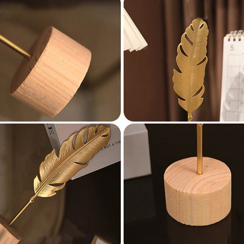 1pcs Golden Ginkgo Leaf Feathe - Desk Setup Photo recensie en prijs