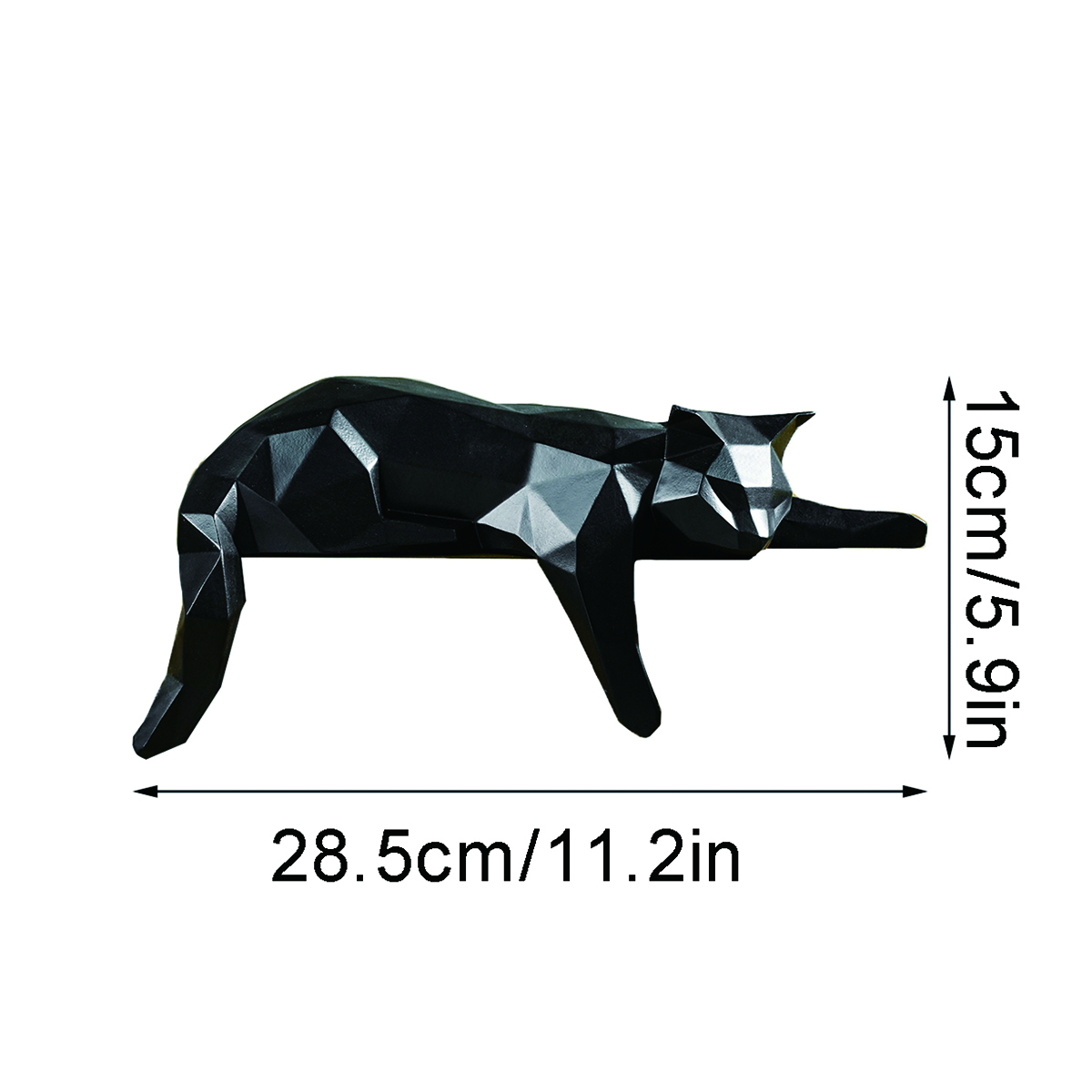 White Black Cat Statue - Geome - Desk Setup Black recensie en prijs