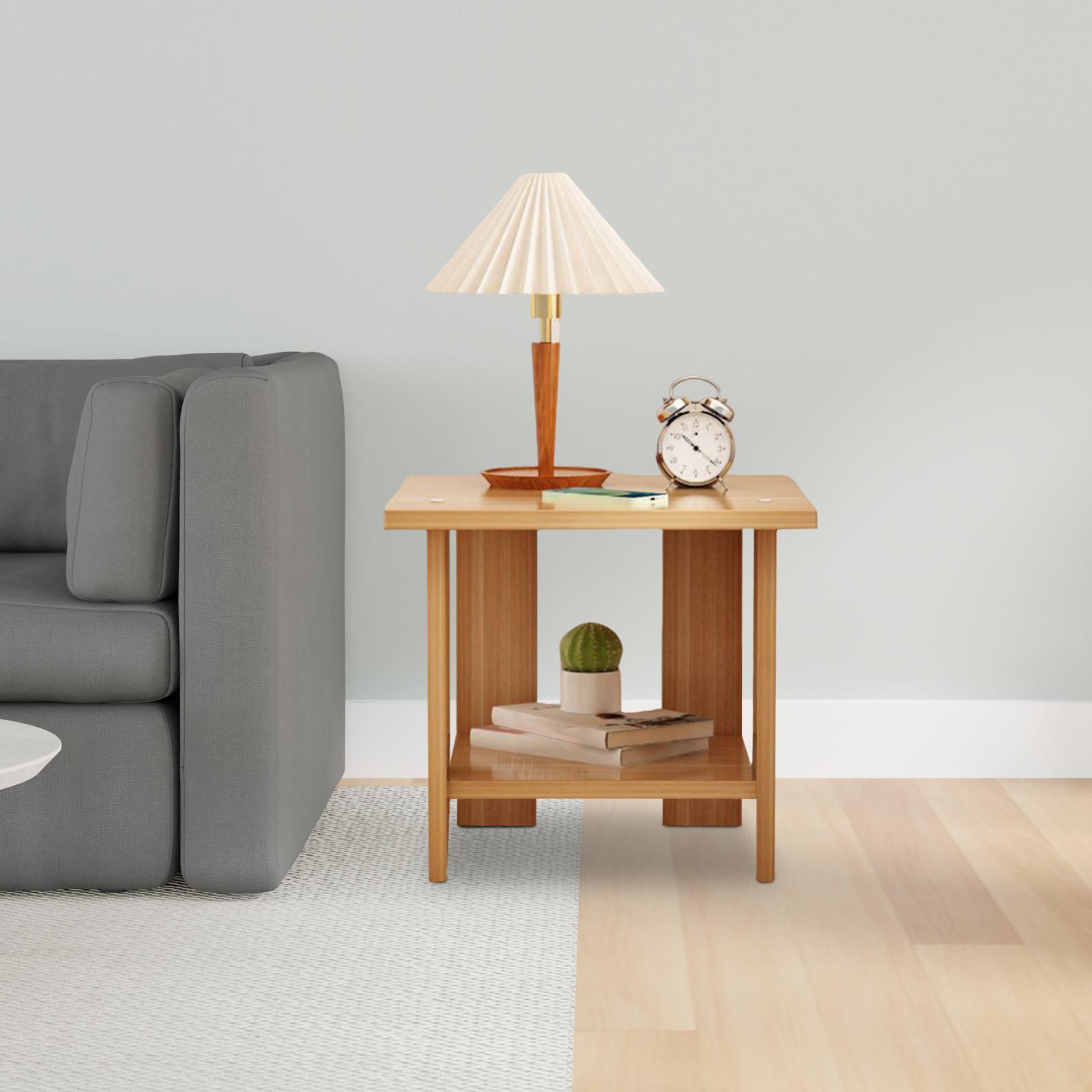 Wooden Double Layers Side Tabl - Desk Setup Notebook recensie en prijs