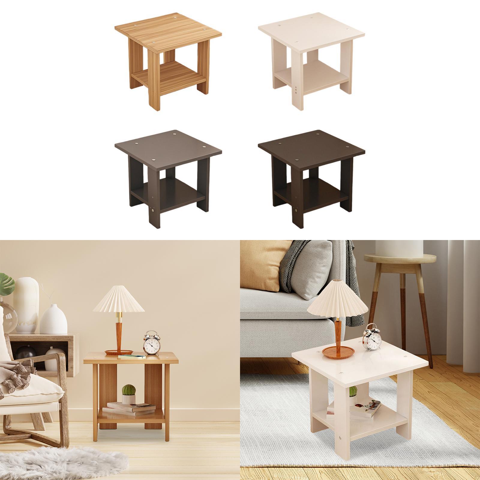 Wooden Double Layers Side Tabl - Desk Setup Notebook recensie en prijs