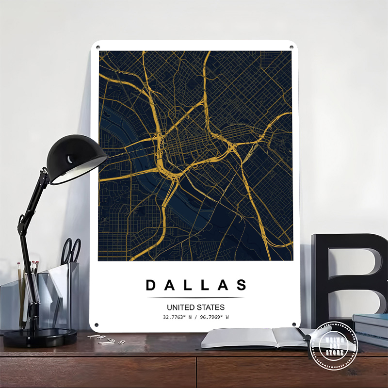 Dallas City Map Art Printed Po - Desk Setup Vintage recensie en prijs
