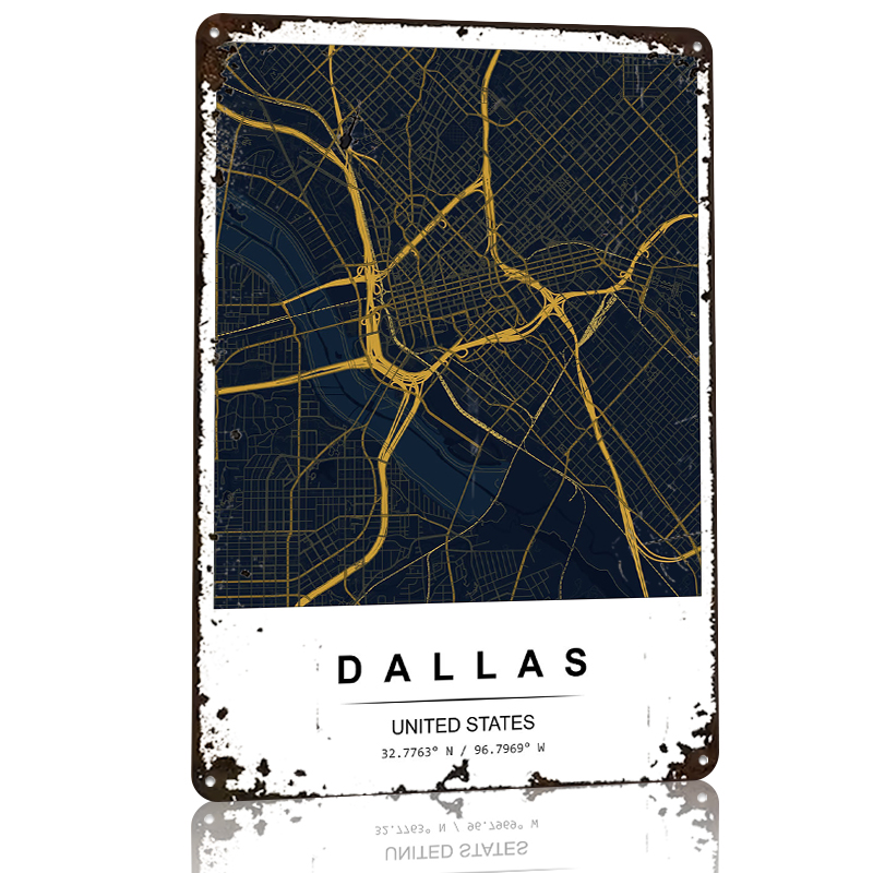 Dallas City Map Art Printed Po - Desk Setup Vintage recensie en prijs