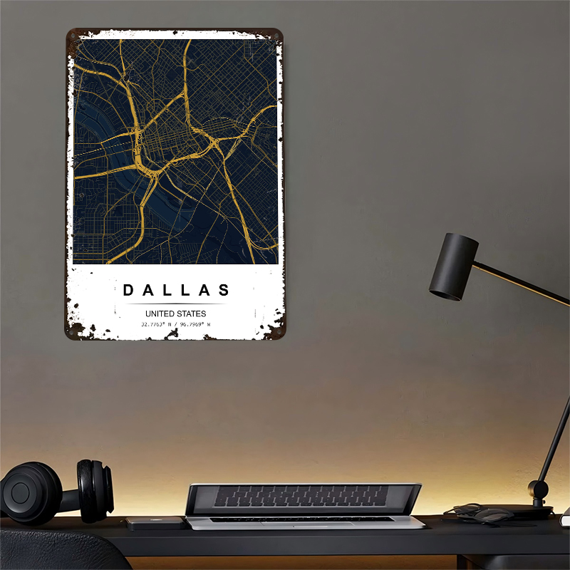 Dallas City Map Art Printed Po - Desk Setup Vintage recensie en prijs