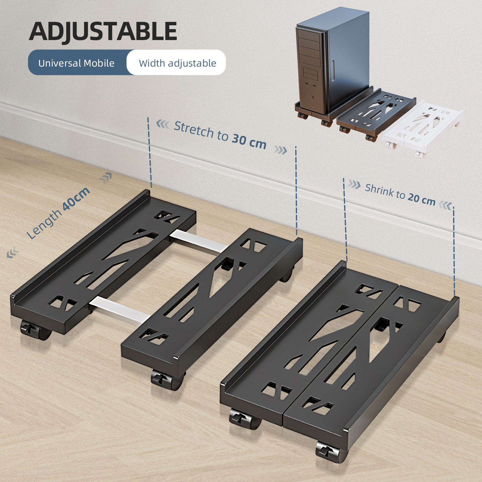 Adjustable Mobile CPU Stand Wi - Desk Setup Home Office recensie en prijs