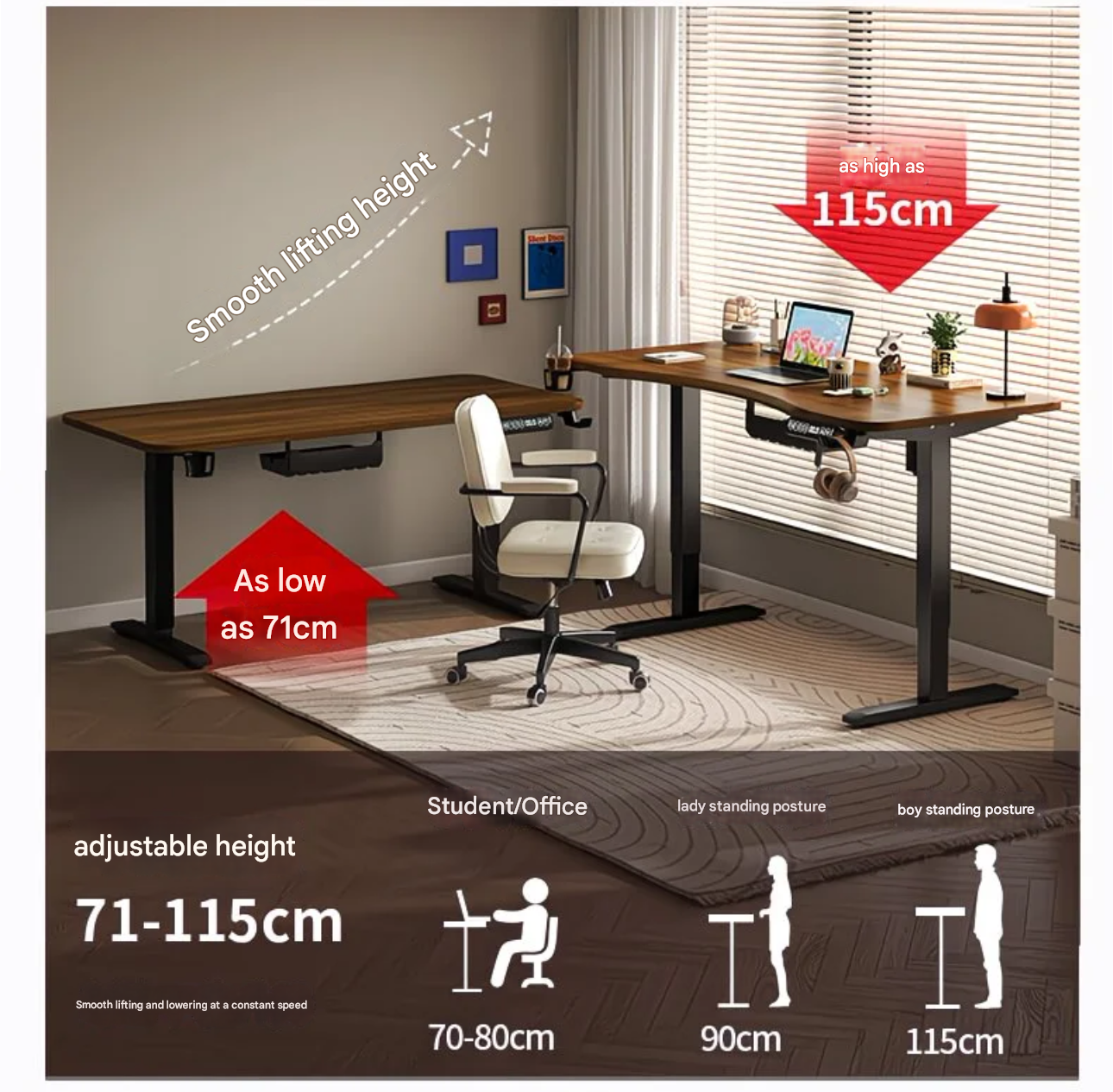 80/100/120/140cm Height Adjust - Desk Setup Home Office recensie en prijs