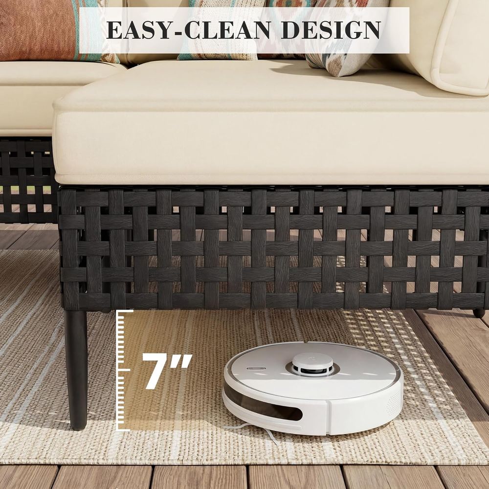 7-Piece High-Leg Outdoor Secti - Desk Setup Black recensie en prijs