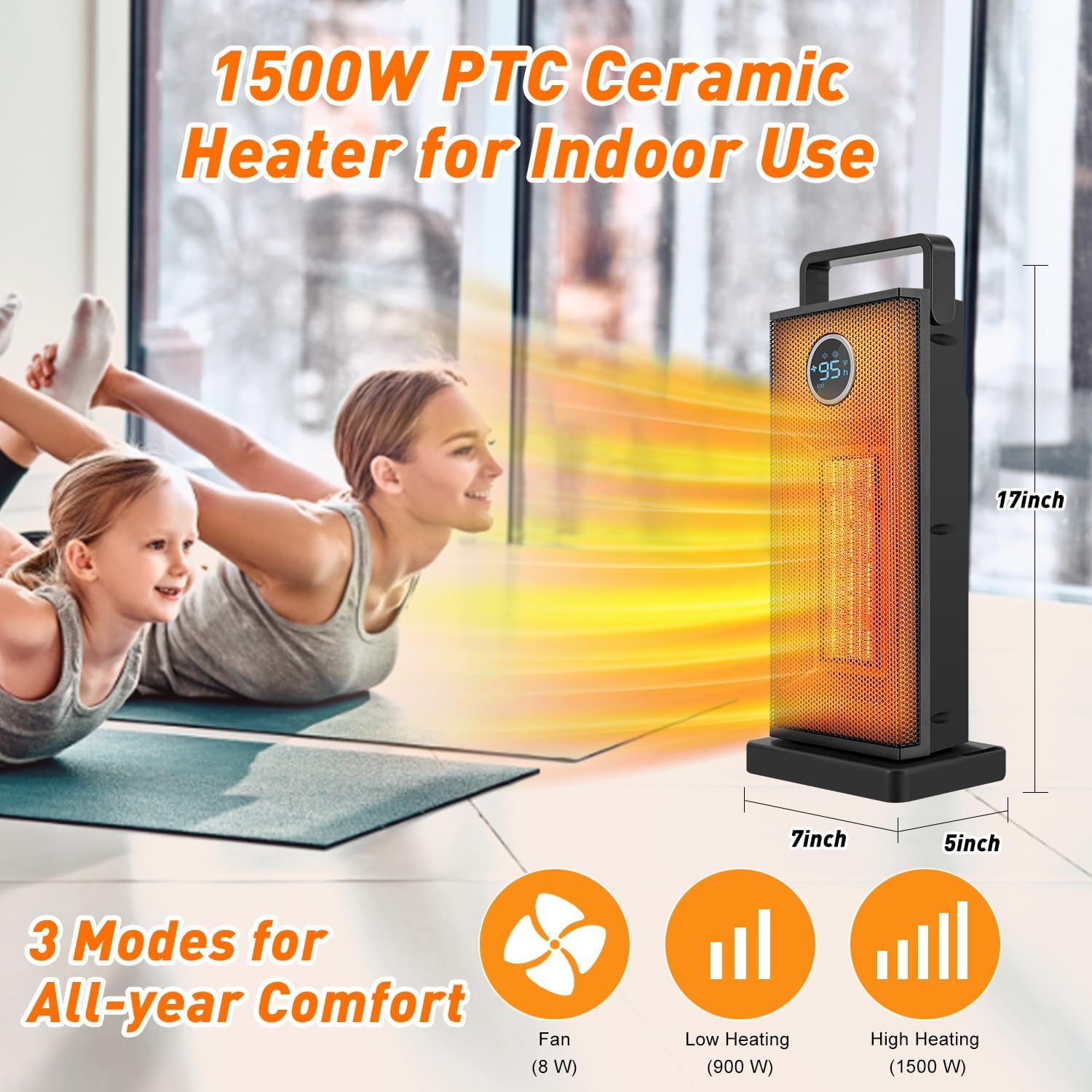 Room Heater 1500W Large Portab - Desk Setup Gear recensie en prijs