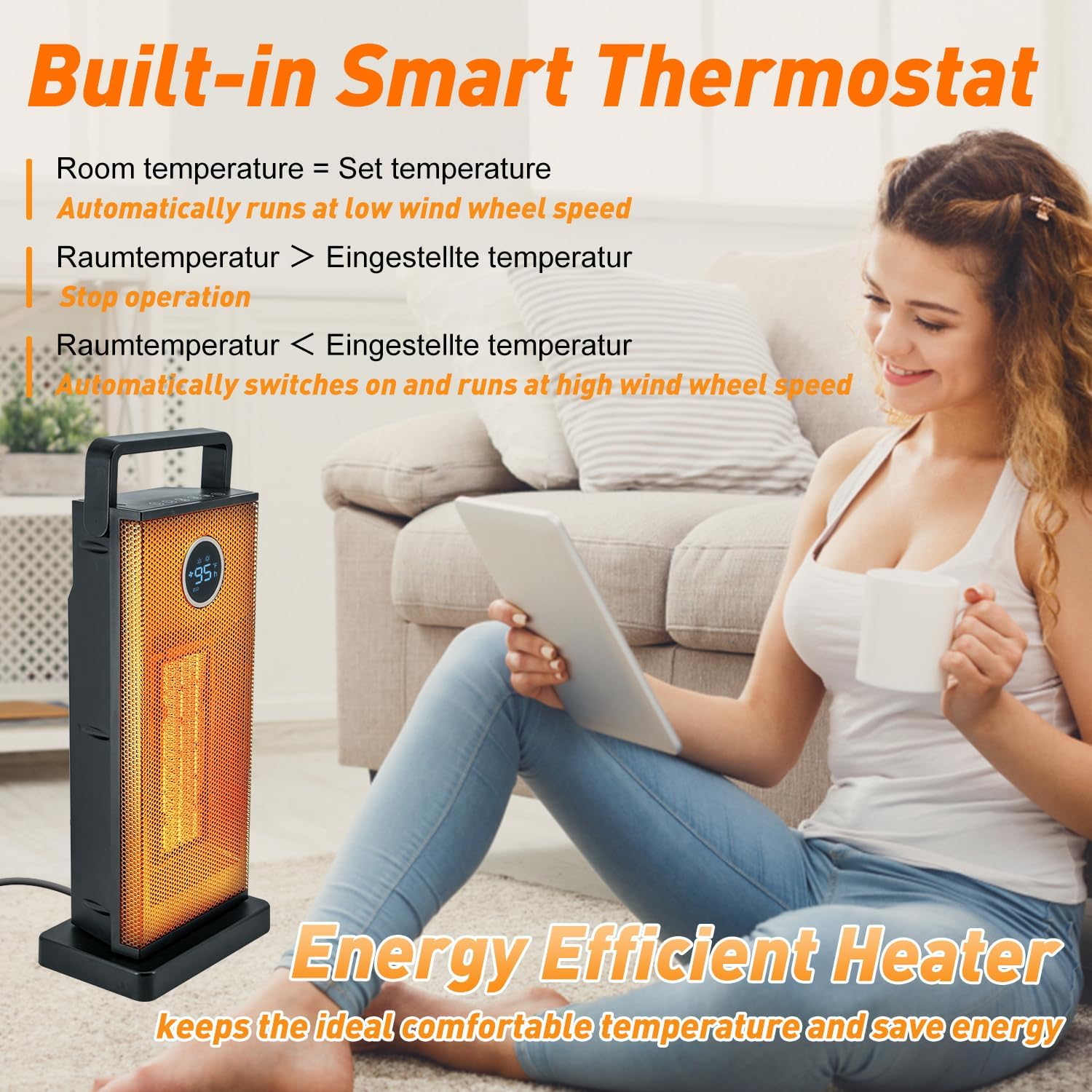Room Heater 1500W Large Portab - Desk Setup Gear recensie en prijs