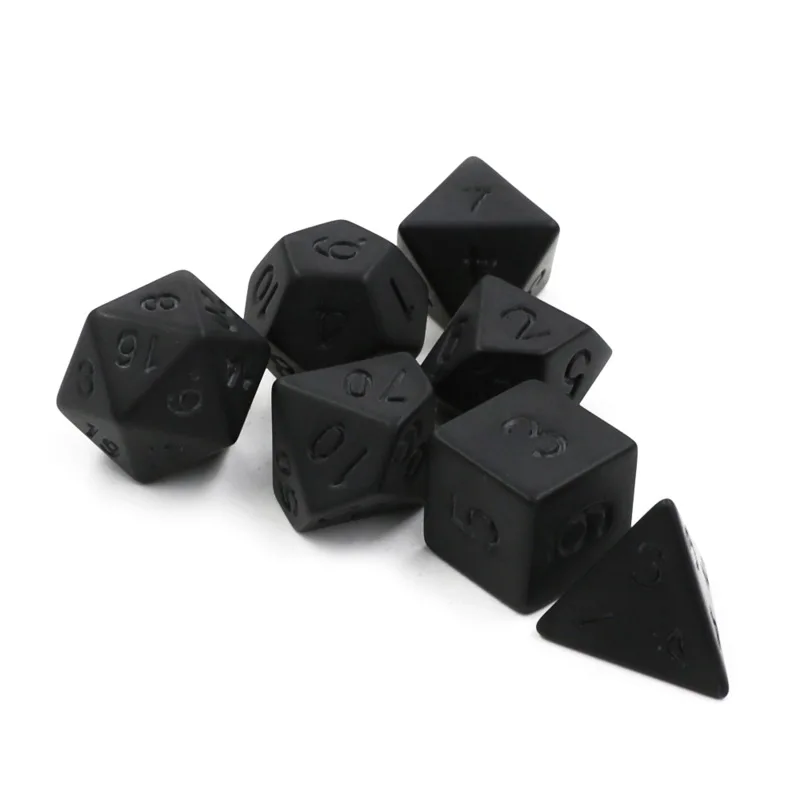7pcs/lot Matte Black Dice Set  - Desk Setup Black recensie en prijs