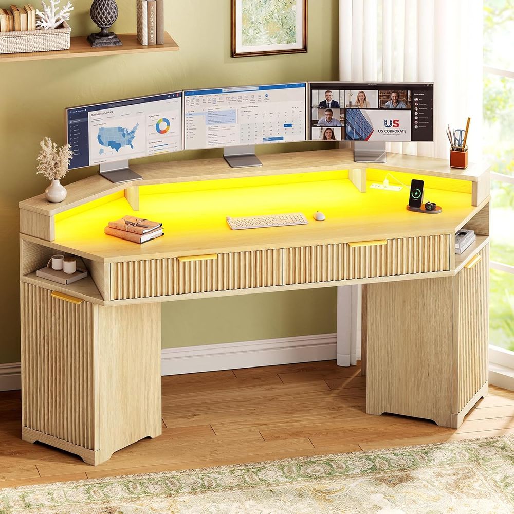 Dual-Desk Setup, Compact Diamo - Desk Setup Oak recensie en prijs