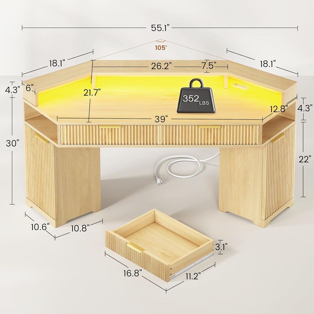 Dual-Desk Setup, Compact Diamo - Desk Setup Oak recensie en prijs