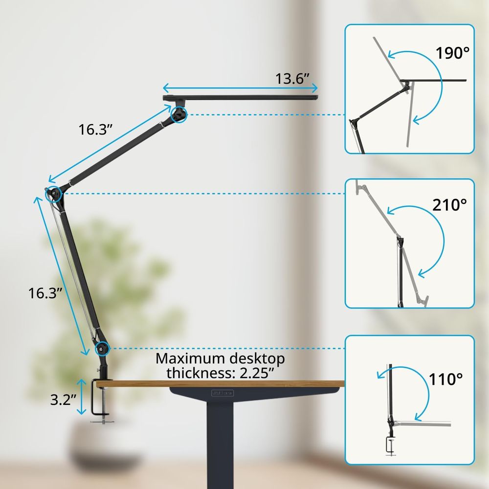 Adjustable 3-Color LED Desk La - Desk Setup Black recensie en prijs