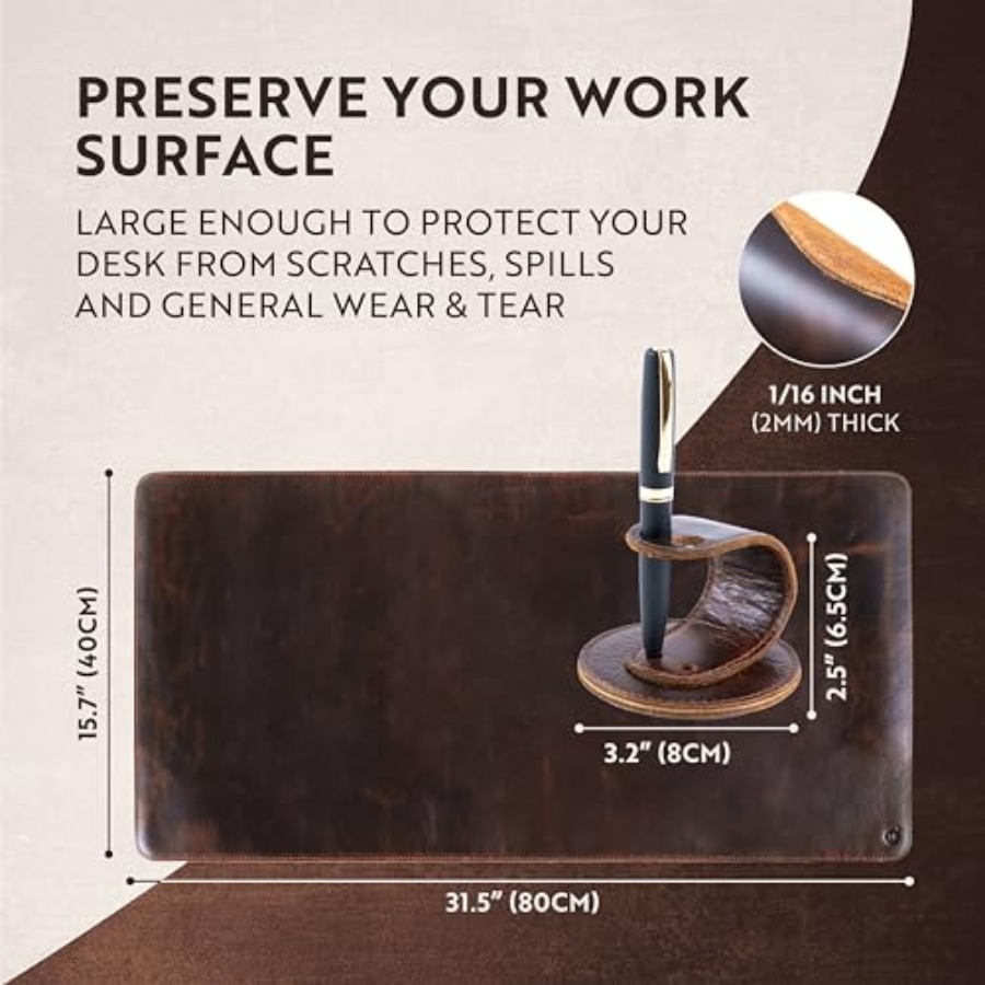 100% Full Grain Buffalo Leathe - Desk Pad Leather Large recensie en prijs