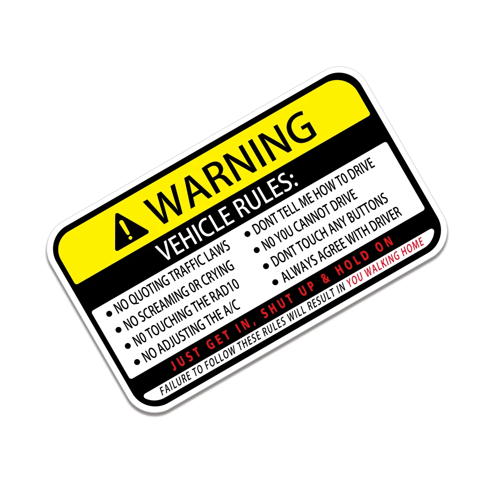13x7.7cm Warning Words Car Sti - Desk Setup Notebook recensie en prijs