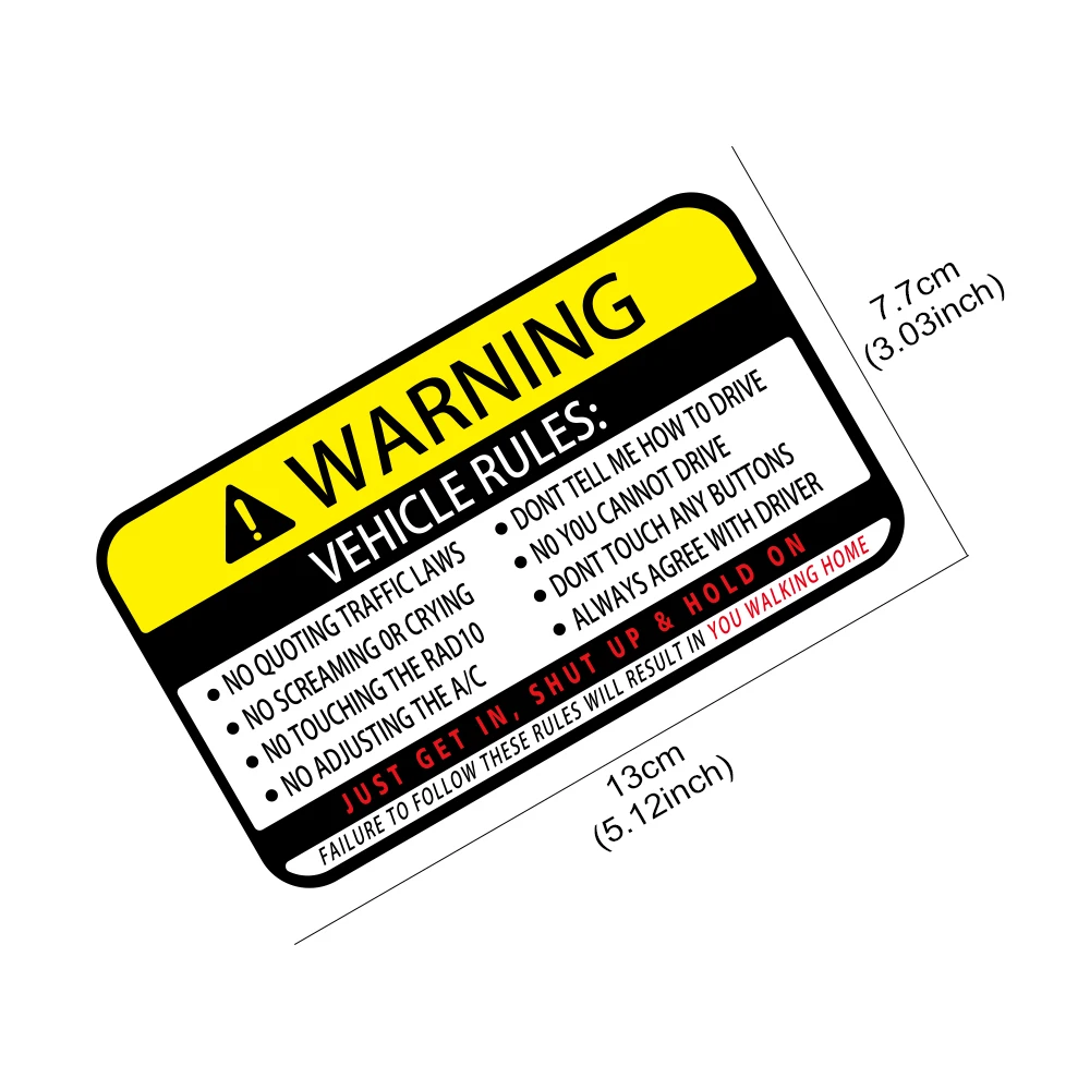 13x7.7cm Warning Words Car Sti - Desk Setup Notebook recensie en prijs