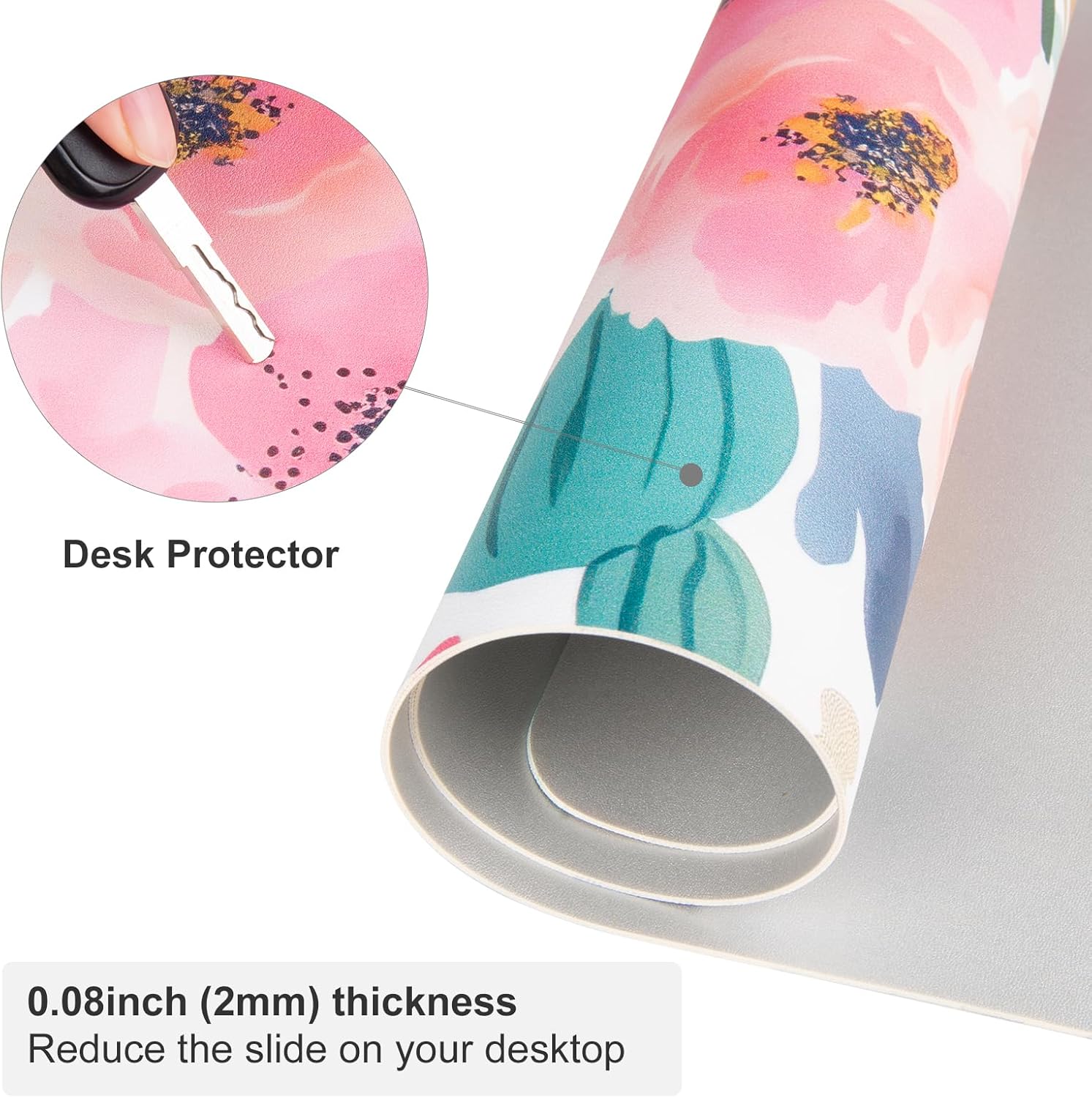 Large Mouse Pad Pink Floral De - Desk Pad Leather Large recensie en prijs